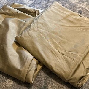 POTTERY BARN Duponi Silk Curtains Drapes Gold 50x108 2 Panels